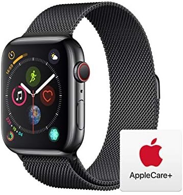 Apple Watch Series 4 (GPS + Cellular, 44mm) - Space Black Stainless Steel Case with Space Black Milanese Loop with AppleCare+ Bundle