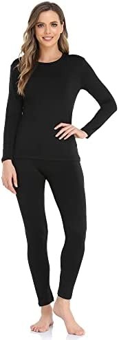Thermajane Long Johns Thermal Underwear for Women Fleece Lined Base Layer Pajama Set Cold Weather