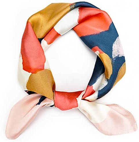 Fashion Hair Scarf for Women Lightweight Silk Feeling Head Scarves Square Bandanas 27.5× 27.5 inches