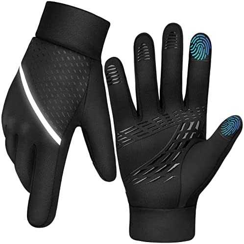 Men's Lightweight Winter Cycling Gloves: Flexible Touchscreen & Anti-Slip Grip Warm Gloves - Thermal Fleece Lining for Sporting, Driving, Running in Cold Weather