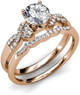 Round Natural Diamond 1 3/8 ctw Women Engagement Ring 18K Gold