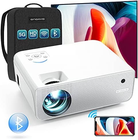 Native 1080P Projector 5G WiFi and 5.1 Bluetooth: 13000L 450 ANSI 4K Support 400'', ONOAYO Outdoor Portable-Projector, ±50° 4P/4D Keystone&50% Zoom, Full Sealed Optical/LCD/LED Wireless Home Projector