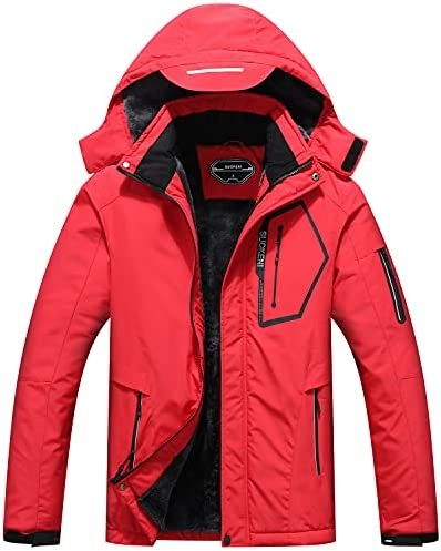 Men's Waterproof Ski Jacket Warm Winter Snow Coat Hooded Raincoat