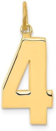 14k Gold Large Polished Sport game Number Charm Pendant Necklace Jewelry Gifts for Women in Yellow Gold Choice of Numbers and Variety of Options