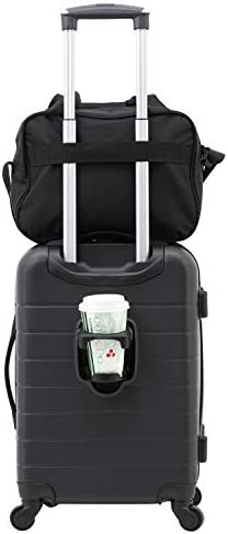 Wrangler El Dorado Lugggage Set with Cup Holder and USB Port, Black, 2 Piece