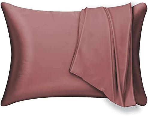 Mulberry Silk Pillowcase 2 Pack for Hair and Skin,with Hidden Zipper.Both Sides 19 Momme Allergen Proof Soft Breathable Smooth Silk Pillow Cover (King, Mocha)