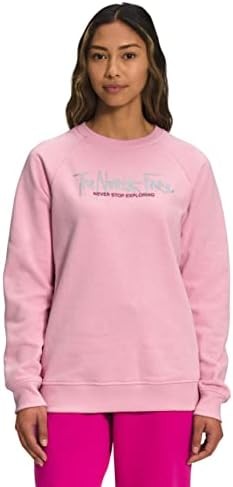 THE NORTH FACE Women's Graphic Injection Crew, Camo Pink/Mtlcslvr, Small