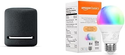 Echo Studio| Charcoal with Amazon Basics Smart Color Bulb