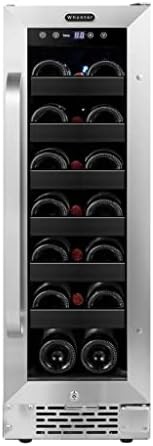 Whynter BWR-208SB Stainless Steel 12 inch Built Undercounter Wine Refrigerator with Reversible Door, Digital Control and Lock, 20-Bottle