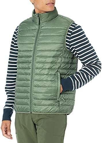 Amazon Essentials Men's Lightweight Water-Resistant Packable Puffer Vest