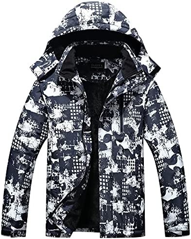 DLGJPA Men's Mountain Waterproof Ski Jacket Hooded Windbreakers Windproof Raincoat Winter Warm Snow Coat