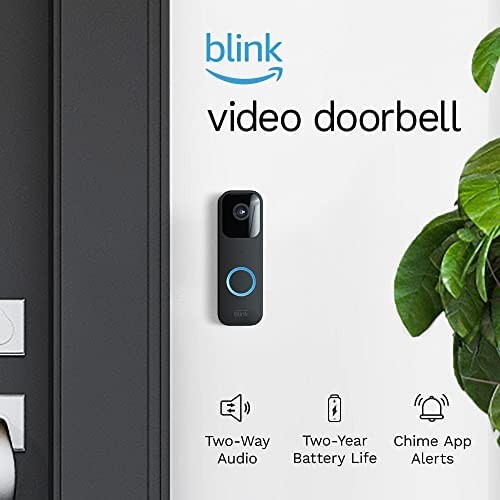 Blink Video Doorbell + Sync Module 2 | Two-year battery life, Two-way audio, HD video, motion and chime app alerts and Alexa enabled — wired or wire-free (Black)