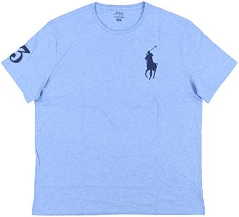 Polo Ralph Lauren Mens Crew Neck Big Pony T-Shirt (M, Blue)