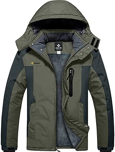 GEMYSE Men's Mountain Waterproof Ski Jacket Hooded Winter Windproof Snow Coat