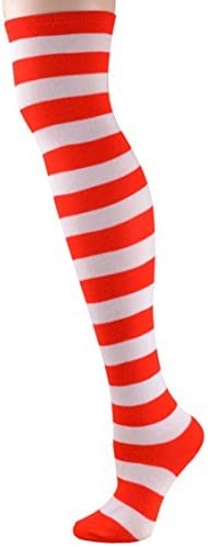 Mitario Femiego Women Casual Striped Stocking Over The Knee Thigh Long Sexy Socks