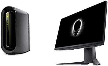 Alienware Aurora R10 Gaming Desktop - AMD Ryzen 7 5800, 16GB DDR4 RAM, 1TB SSD & 240Hz Gaming Monitor 24.5 Inch Full HD Monitor with IPS Technology, Dark Gray - Dark Side of The Moon - AW2521HF