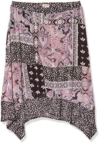OneWorld Women's Pull on Printed Handkerchief Hem Skirt