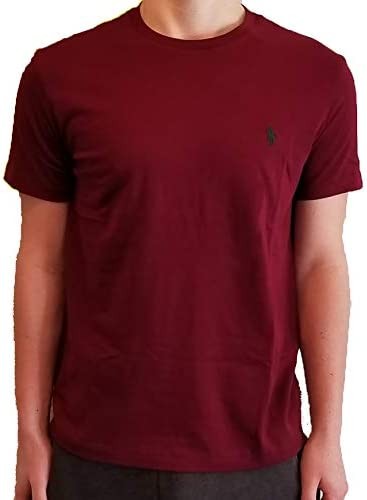 Polo Ralph Lauren Men's Big & Tall Pony Logo Crew Neck Jersey T-Shirt (3X Big, Wine Red)