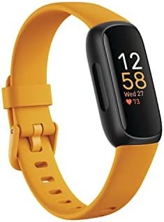Fitbit Inspire 3 Health & Fitness Tracker with Stress Management, Workout Intensity, Sleep Tracking, 24/7 Heart Rate and more, Morning Glow/Black, One Size (S & L Bands Included)