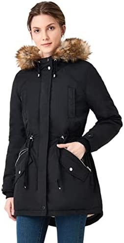 Royal Matrix Women's Winter Coats Hooded Parka Coat Fleece Lined Warm Long Winter Jacket Thick Coats with Pockets